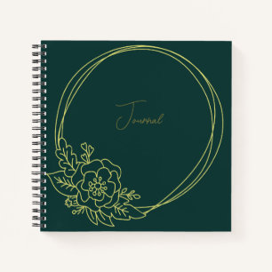  donkergroen met Floral botanisch Lijst niet Notitieboek