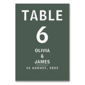 Donkergroen | Minimalistisch Scandi Modern Wedding Kaart (Achterkant)