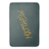 Donkergroen modern gouden belettering script badmat (Voorkant Verticaal)