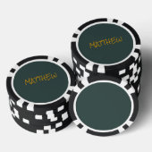 Donkergroen modern gouden belettering script poker chips (Opstapeling)