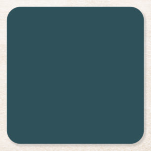 Donkergroen monochroom effen kleur elegant budget vierkante kartonnen onderzetter