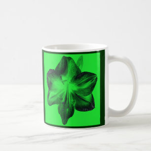 Donkergroen op lichtgroene amaryllis koffiemok