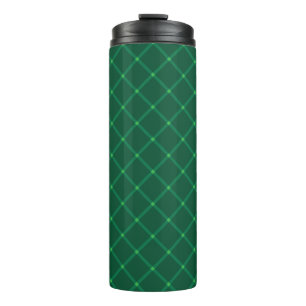 Donkergroen plaid elegant traditioneel patroon thermosbeker