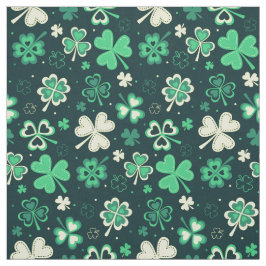 Donkergroen St Patrick met geluk shamrock patroon Stof
