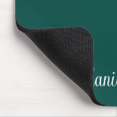 Donkergroen Teal en Witte Kringel Calligrafie Muismat (Hoek)