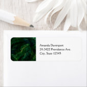 Donkergroen tropisch blad patroon etiket (Insitu)