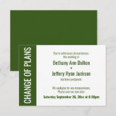 Donkergroen Verandering van Plannen Uitgestelde Br Kaart (Voorkant / Achterkant)