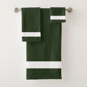 Donkergroen wit cadeau bad handdoek