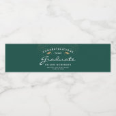 Donkergroen wit script Gold Pet Afstuderen Waterfles Etiket (Enkel label)