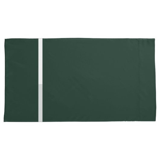 Donkergroen + witte Kussensloop (Voorkant-Rechts)