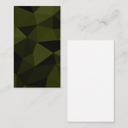 Donkergroen zwart geometrisch meshpatroon cool visitekaartje (Voorkant / Achterkant)