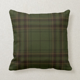 Donkergroen zwart tartan geruit Schots patroon Kussen