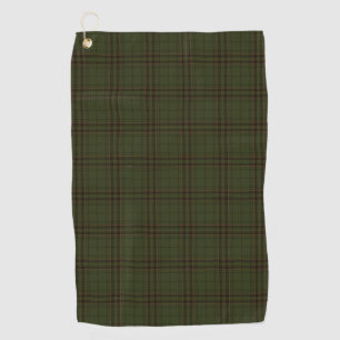 Donkergroen zwart Tartan heeft een Schots patroon Golfhanddoek