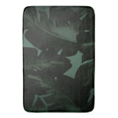 Donkergroen & Zwarte Tropische Palmbladeren Tropen Badmat (Voorkant Verticaal)