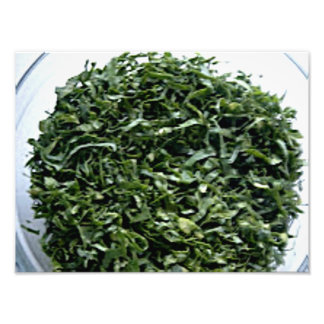 Donkergroene bladgroenten gesneden spinazie foto afdruk