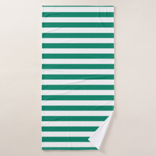 Donkergroene blauwe kleurenstripjes zomer badhanddoek