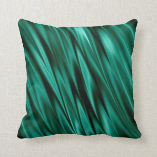 Donkergroene blauwgroen satijngolven kussen