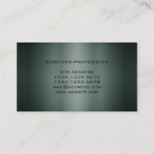 Donkergroene bord met metalen vorm visitekaartje (Achterkant)