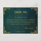 donkergroene bruiloft dank u briefkaart (Voorkant)