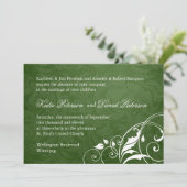 Donkergroene bruiloft kaart (Staand voorkant)