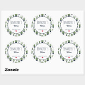Donkergroene cactus woestijnpatroon keuken ronde sticker (Vel)