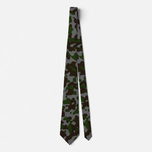 Donkergroene camouflage in bruin en grijs stropdas (Voorkant)