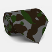 Donkergroene camouflage in bruin en grijs stropdas (Opgerold)