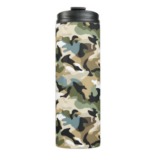 Donkergroene camouflage thermosbeker
