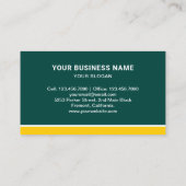 Donkergroene constructie Bulldozer graafmachine Visitekaartje (Achterkant)