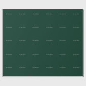 Donkergroene effen elegante casual eigen naam cadeaupapier (Vlak)