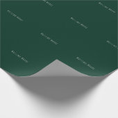 Donkergroene effen elegante casual eigen naam cadeaupapier (Hoek)