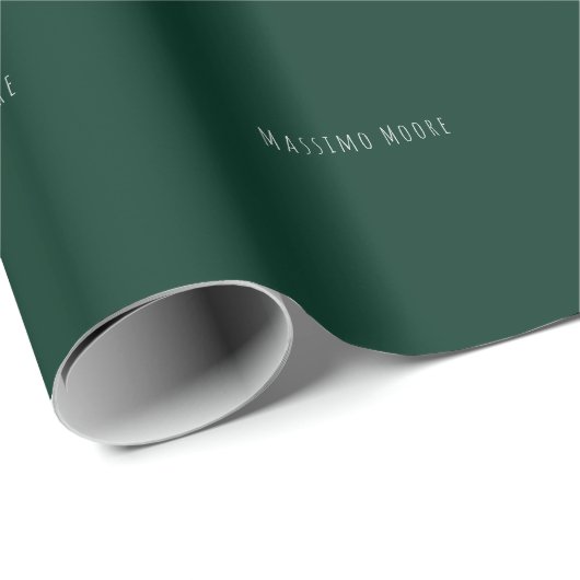 Donkergroene effen elegante casual eigen naam cadeaupapier (Rol Hoek)