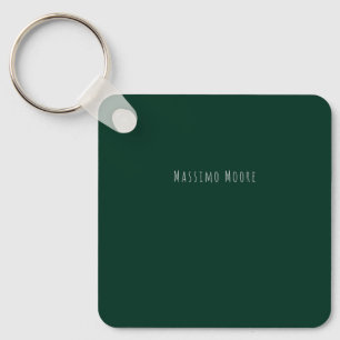 Donkergroene effen elegante casual eigen naam sleutelhanger