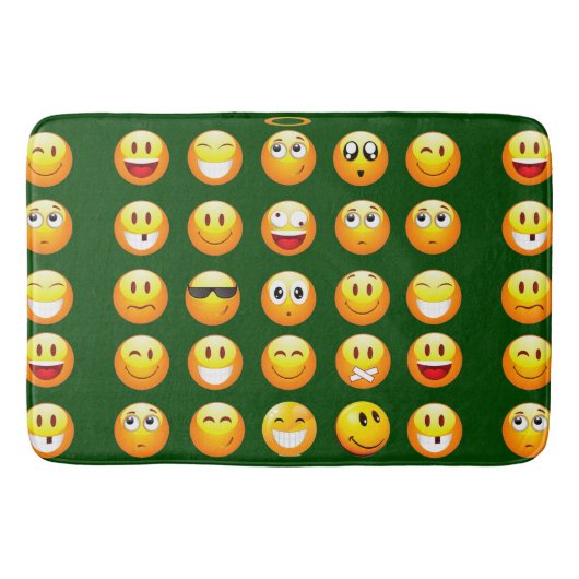 Donkergroene emoji badmat badmat (Voorkant)