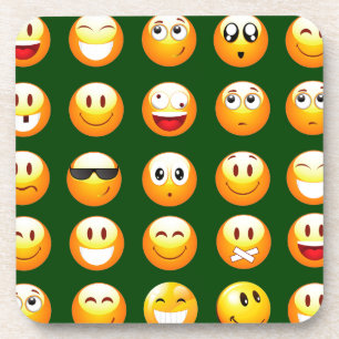 donkergroene emoji bier onderzetter