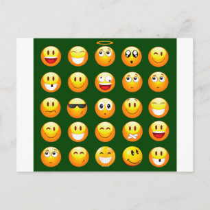 donkergroene emoji briefkaart