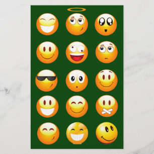 donkergroene emoji briefpapier