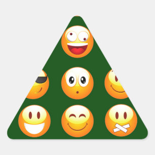 donkergroene emoji driehoek sticker