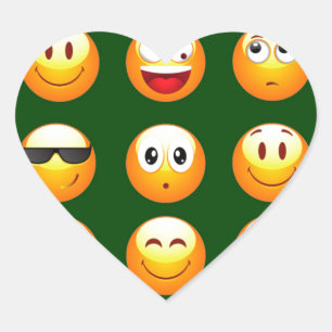 donkergroene emoji hart sticker