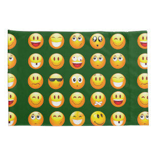 donkergroene emoji kussen hoesjes kussensloop