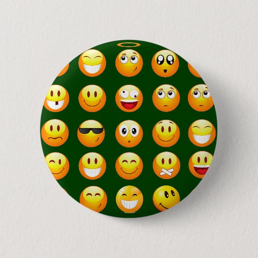 donkergroene emoji ronde button 5,7 cm (Voorkant)