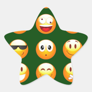 donkergroene emoji ster sticker