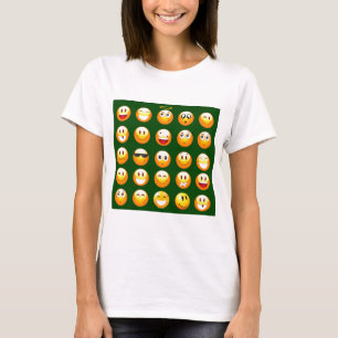 donkergroene emoji t-shirt