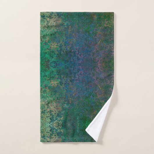 Donkergroene en blauwe alcoholinkt Abstract Bad Handdoek (Handdoek)