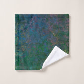 Donkergroene en blauwe alcoholinkt Abstract Bad Handdoek (Wasdoekje)