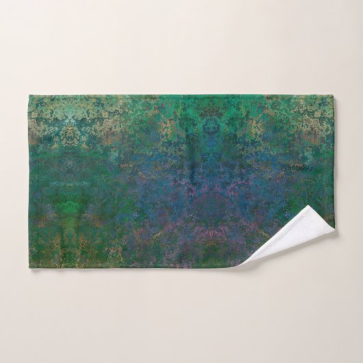 Donkergroene en blauwe alcoholinkt Abstract Bad Handdoek (Handdoek)