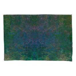 Donkergroene en blauwe alcoholinkt Abstract Kussensloop