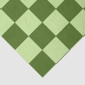 Donkergroene en lichtgroene cheques tissuepapier (Detail)