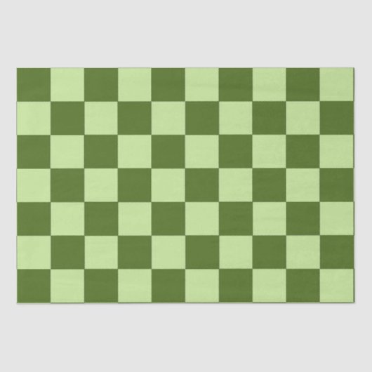 Donkergroene en lichtgroene cheques tissuepapier (Voorkant)