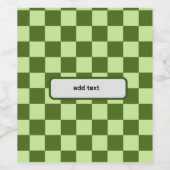 Donkergroene en lichtgroene cheques wijn etiket (Enkel label)